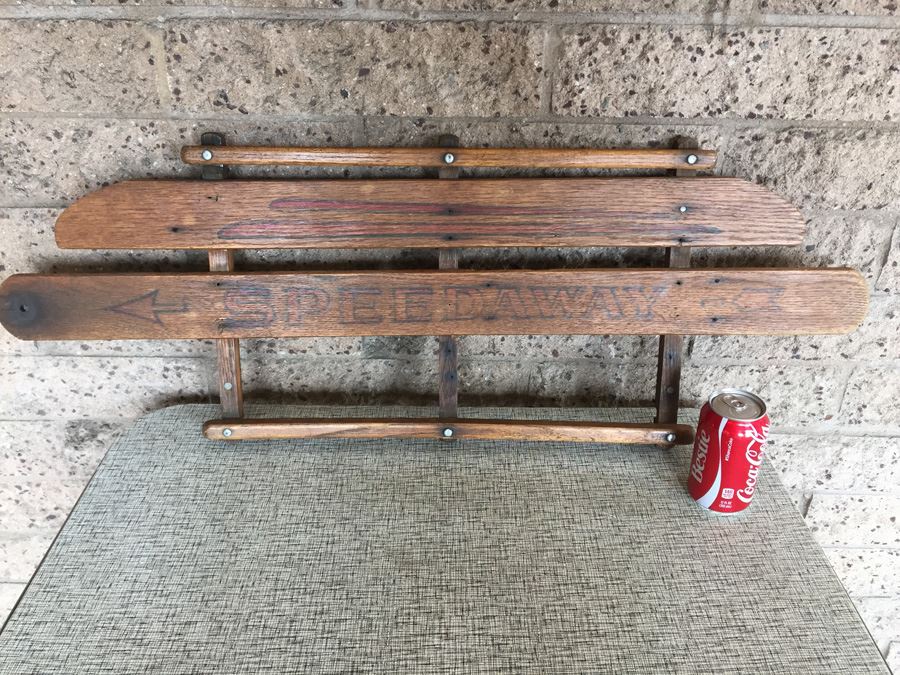 Vintage Speedaway Wooden Sled Reading To Hang On Wall [Photo 1]