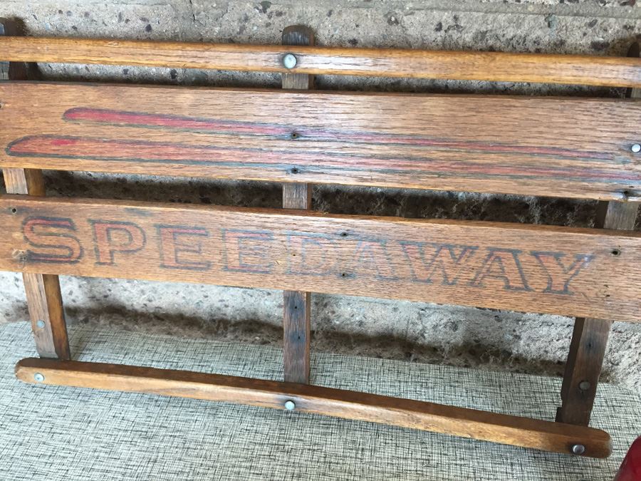 Vintage Speedaway Wooden Sled Reading To Hang On Wall [Photo 2]