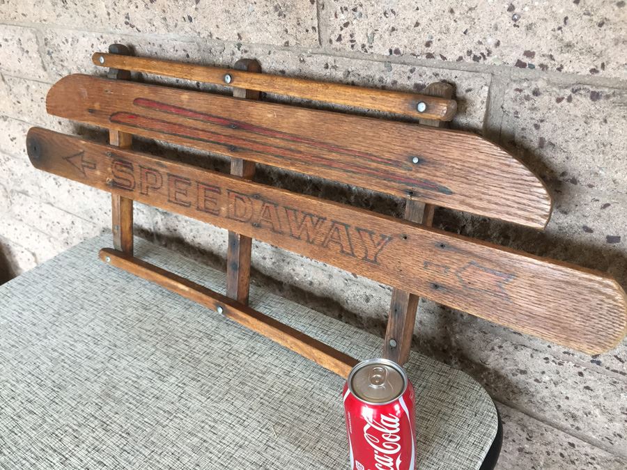Vintage Speedaway Wooden Sled Reading To Hang On Wall [Photo 9]