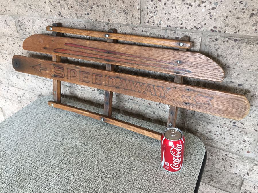 Vintage Speedaway Wooden Sled Reading To Hang On Wall [Photo 4]