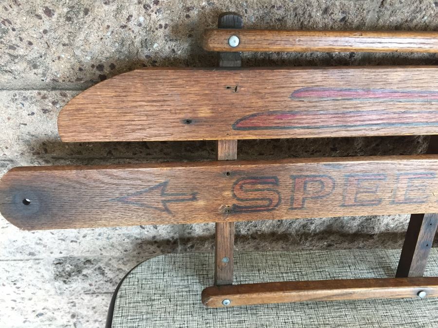 Vintage Speedaway Wooden Sled Reading To Hang On Wall [Photo 5]