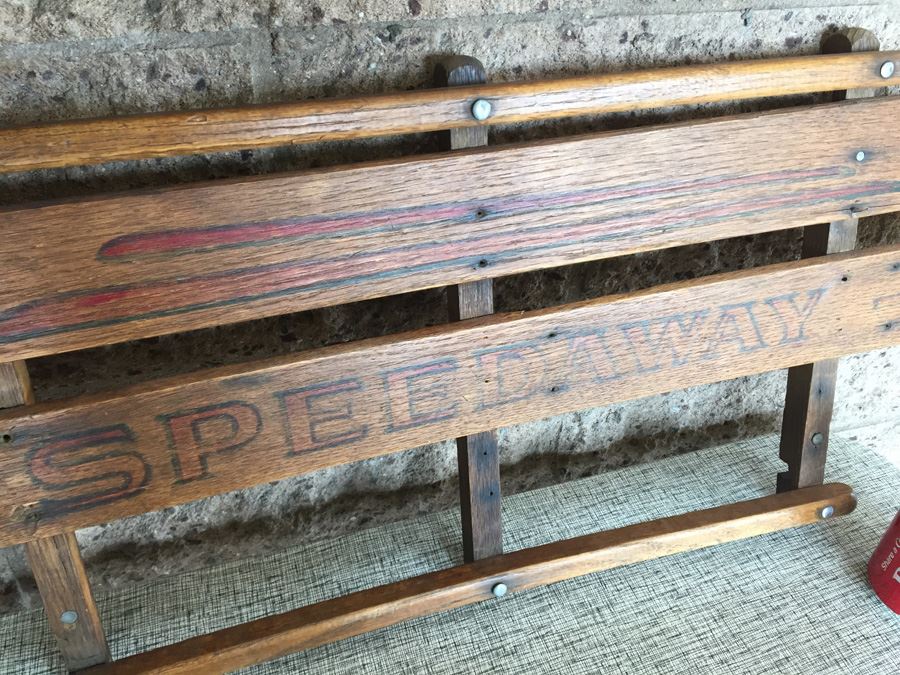 Vintage Speedaway Wooden Sled Reading To Hang On Wall [Photo 6]