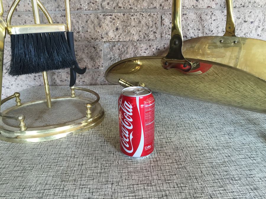 Brass Fireplace Tools And Footed Fireplace Wood Holder [Photo 7]