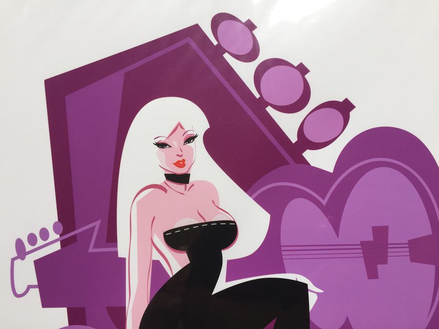 (4) Hand Signed Prints By Senti Mod Music Pin Up Girl Motif [Photo 8]