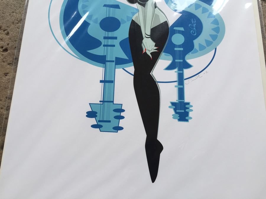 (4) Hand Signed Prints By Senti Mod Music Pin Up Girl Motif [Photo 5]