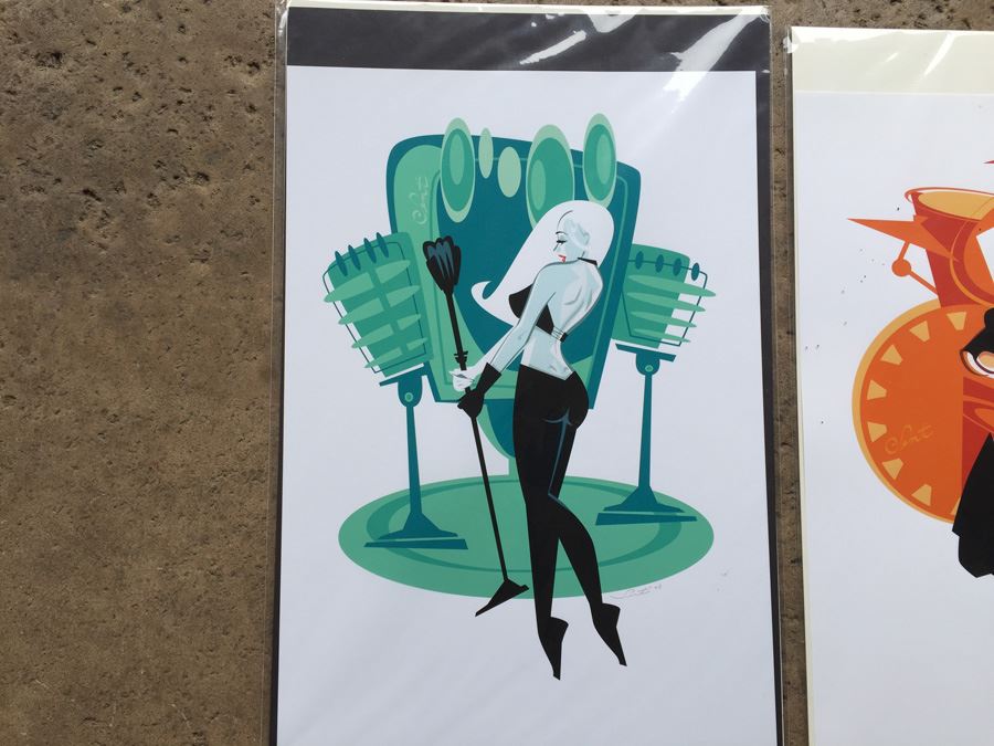 (4) Hand Signed Prints By Senti Mod Music Pin Up Girl Motif [Photo 10]