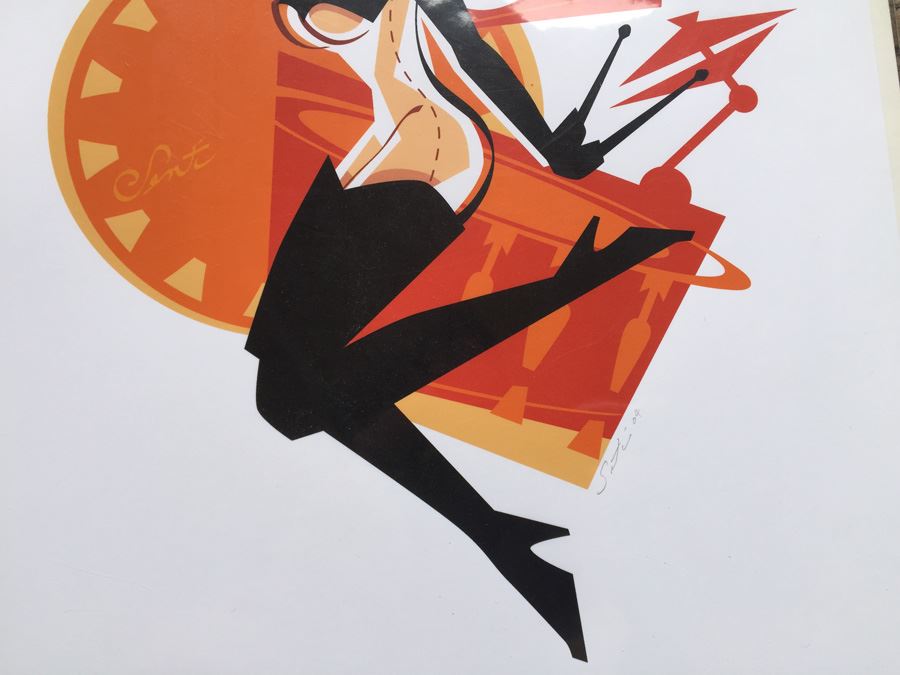 (4) Hand Signed Prints By Senti Mod Music Pin Up Girl Motif [Photo 17]