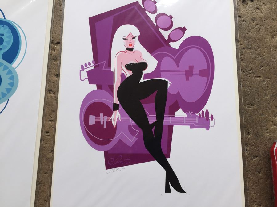 (4) Hand Signed Prints By Senti Mod Music Pin Up Girl Motif [Photo 7]