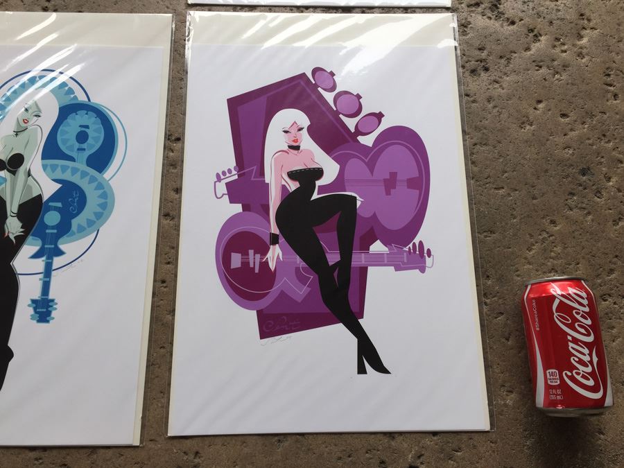 (4) Hand Signed Prints By Senti Mod Music Pin Up Girl Motif [Photo 6]