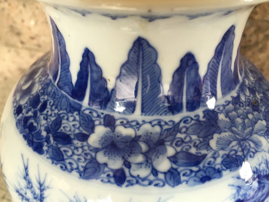 Chinese Blue And White Signed Vase [Photo 3]