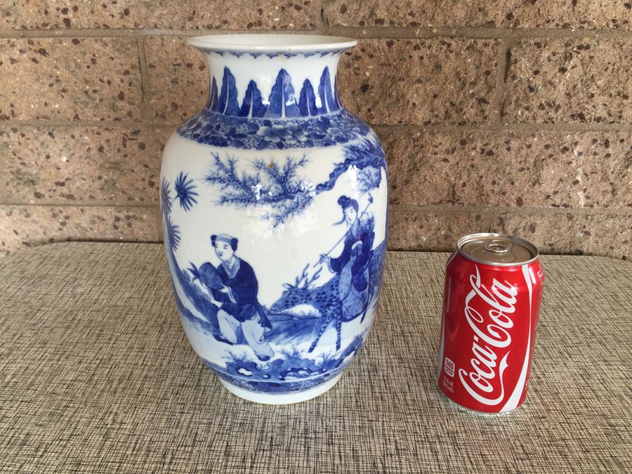 Chinese Blue And White Signed Vase