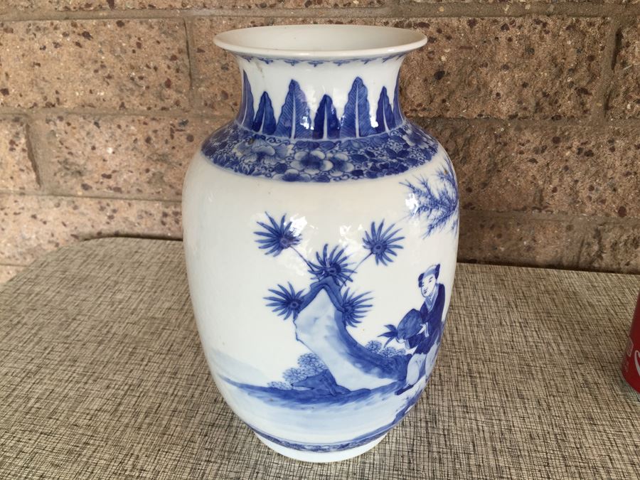 Chinese Blue And White Signed Vase [Photo 9]