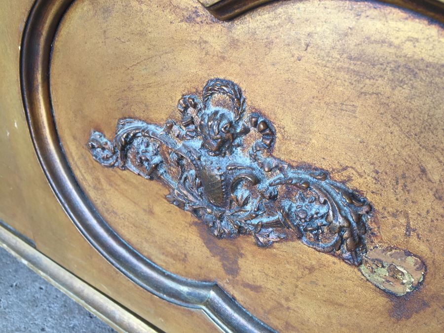 Long Gilt Cabinet With 3 Doors And Detailed Ornamentation [Photo 6]