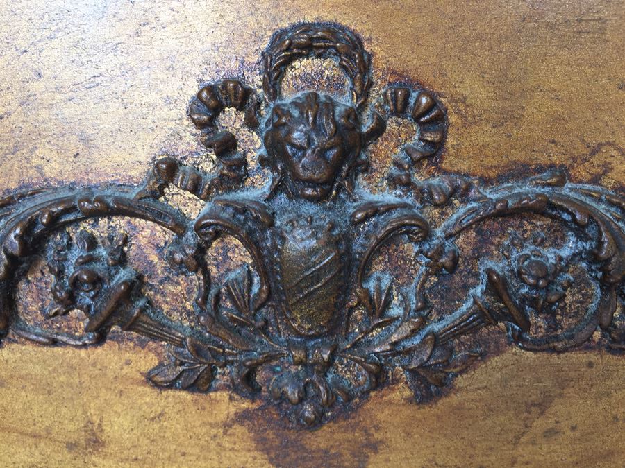 Long Gilt Cabinet With 3 Doors And Detailed Ornamentation [Photo 7]