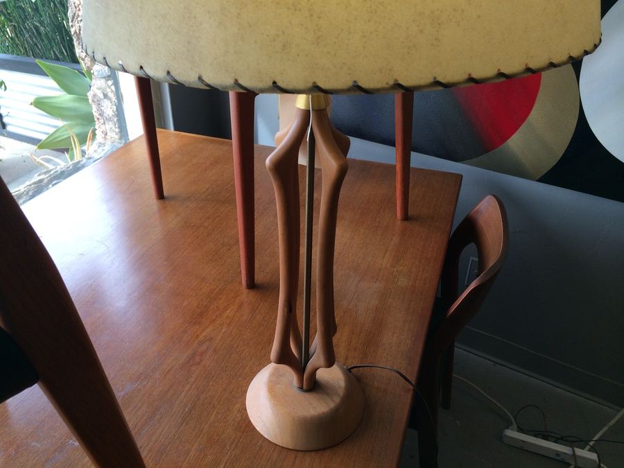 Mid-Century Walnut Table Lamp with Shade [Photo 5]