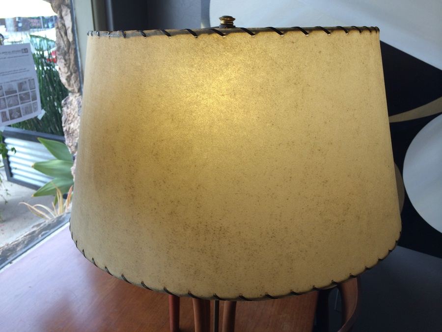 Mid-Century Walnut Table Lamp with Shade [Photo 4]