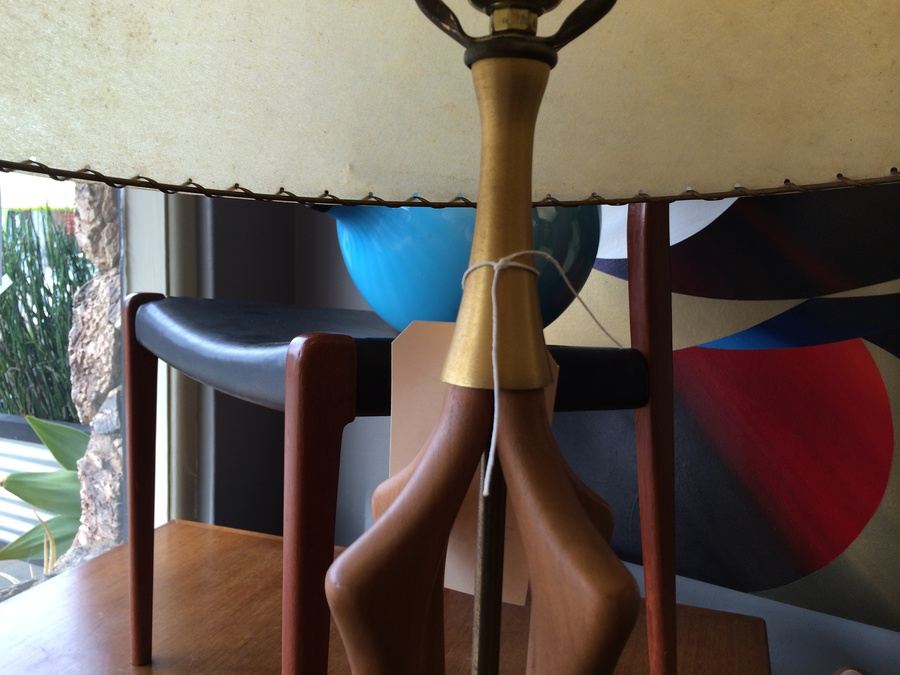 Mid-Century Walnut Table Lamp with Shade [Photo 6]