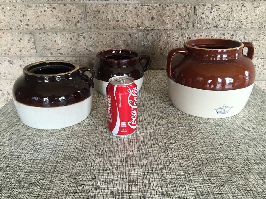 Vintage Crock Pot Stoneware Lot