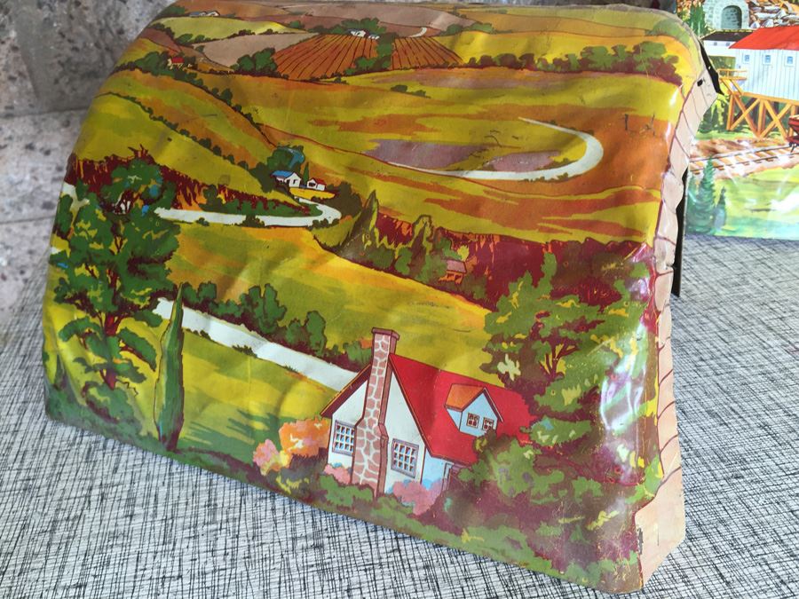 Pair Of Vintage MARX Toys Train Metal Litho Bridges [Photo 4]