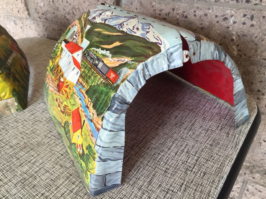 Pair Of Vintage MARX Toys Train Metal Litho Bridges [Photo 8]