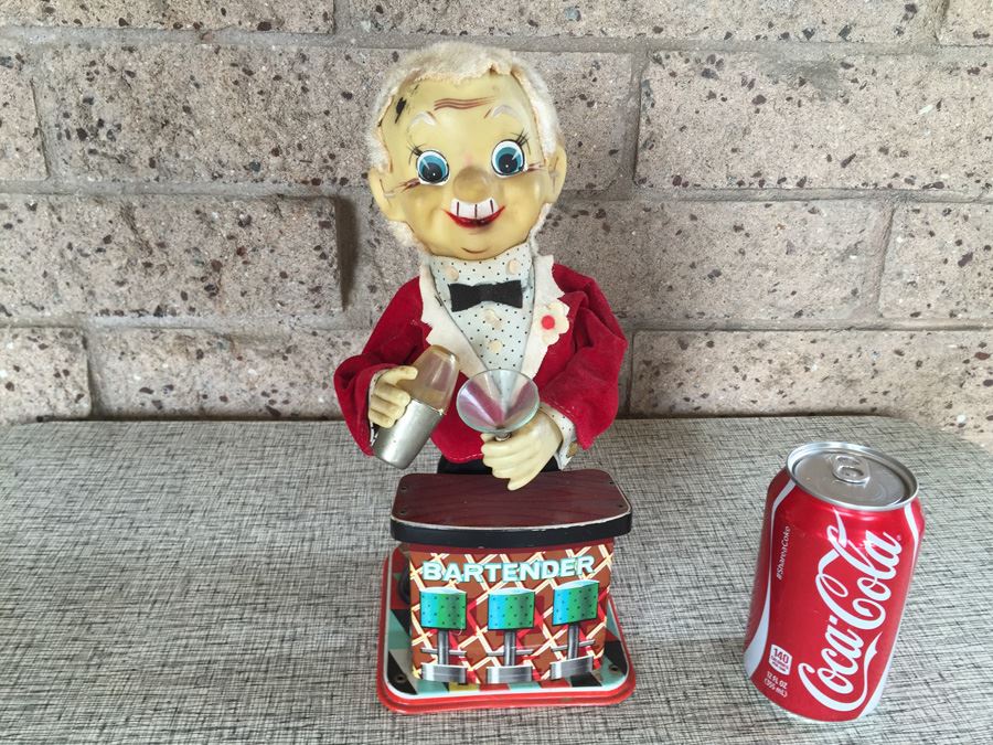 Vintage Mid Century Mechanical Battery Operated Bartender Japan Not Working [Photo 1]