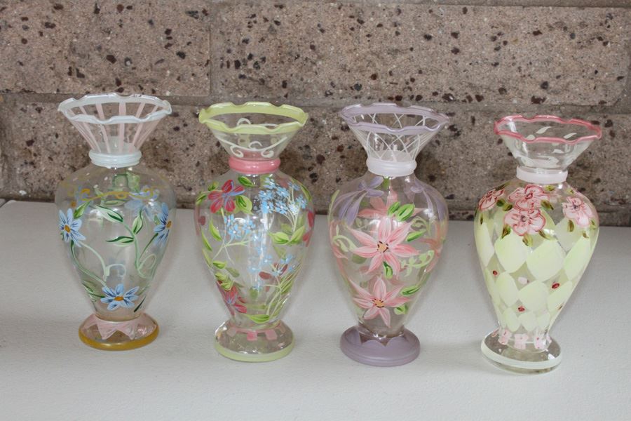 (4) Hand Painted Vases [Photo 4]