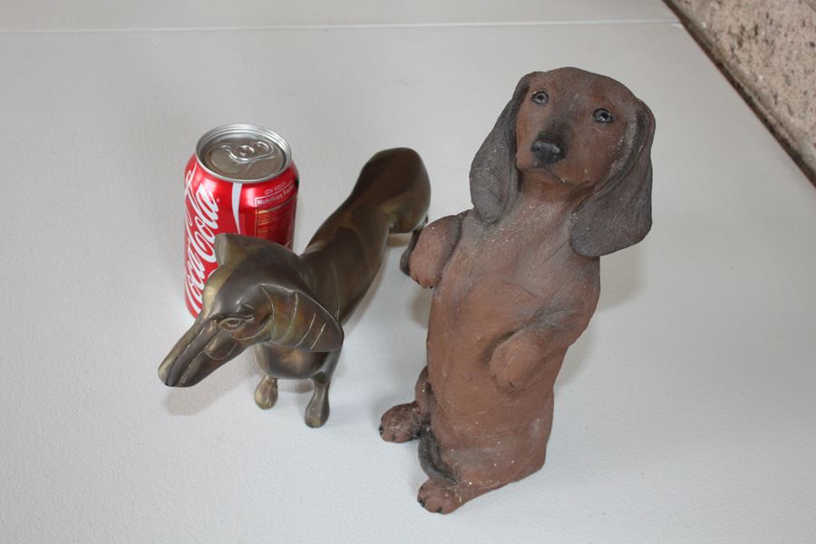Dachsund Figurines Brass And Sand Cast [Photo 1]