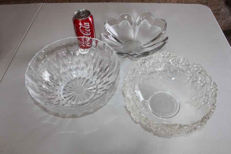 (3) Crystal Bowls Four Leaf Clover Bowl [Photo 1]