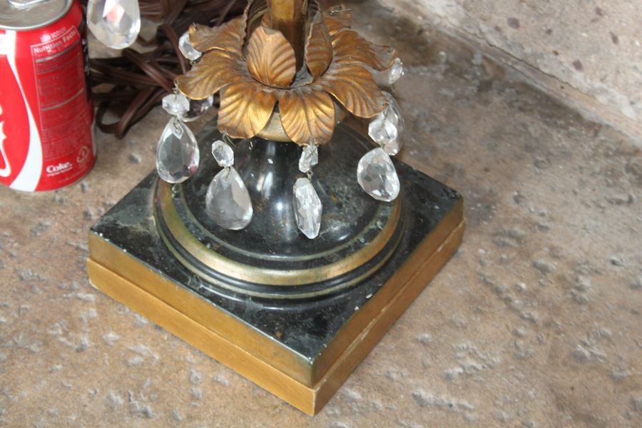 Pair Of Spectacular Italian Gilt Lamps With Crystals [Photo 2]