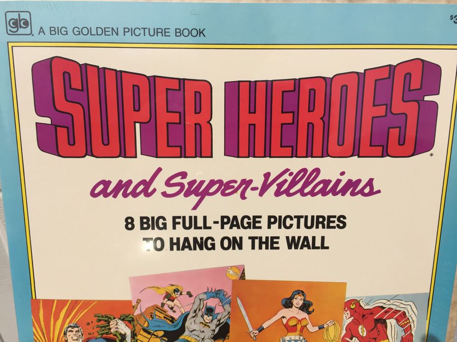 Super Heroes And Super Villains A Big Golden Picture Book New Sealed 1979 DC Comics [Photo 2]