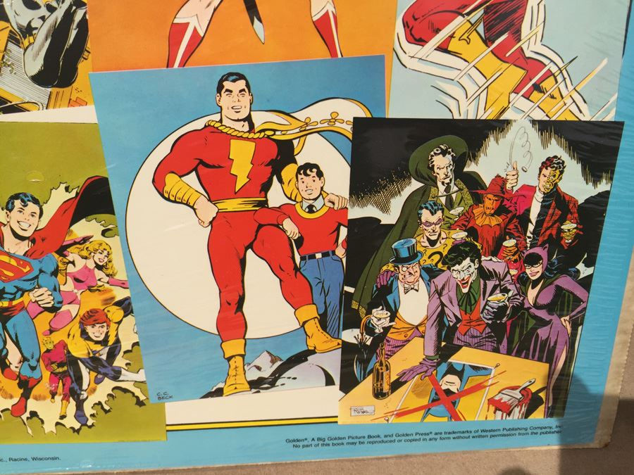 Super Heroes And Super Villains A Big Golden Picture Book New Sealed 1979 DC Comics [Photo 7]