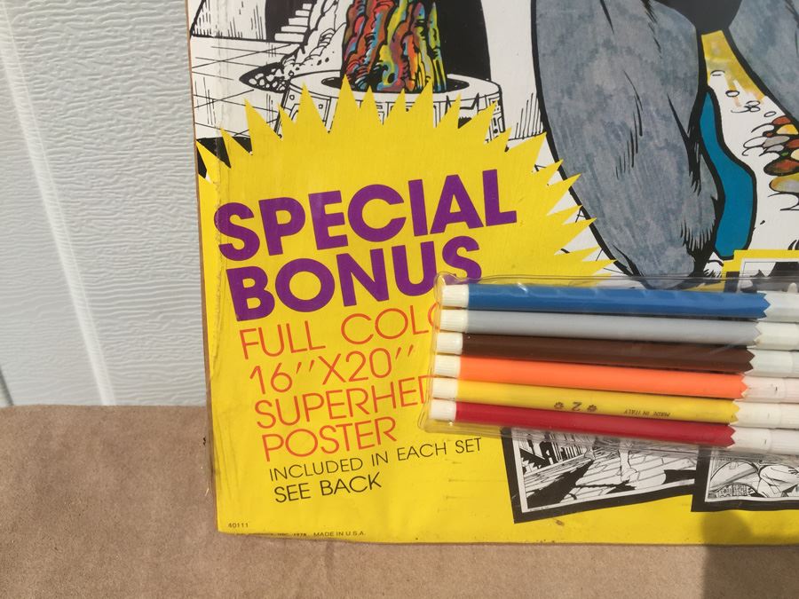 BATMAN Big Coloring Set 1978 Chapin Enterprises New Sealed With Superhero Poster [Photo 9]