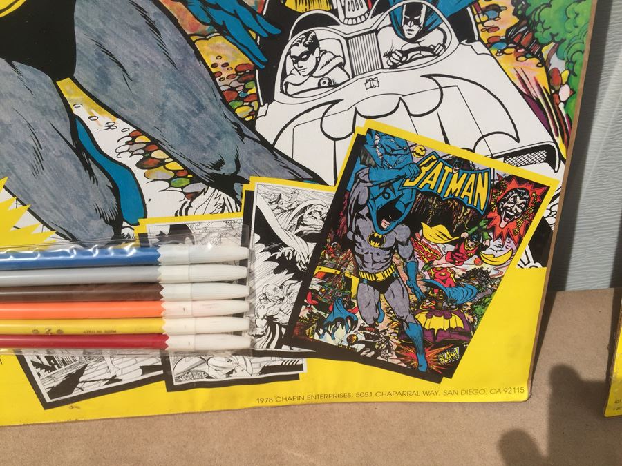 BATMAN Big Coloring Set 1978 Chapin Enterprises New Sealed With Superhero Poster [Photo 8]