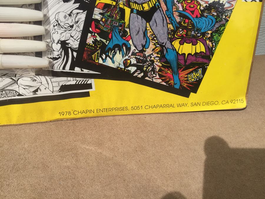 BATMAN Big Coloring Set 1978 Chapin Enterprises New Sealed With Superhero Poster [Photo 10]