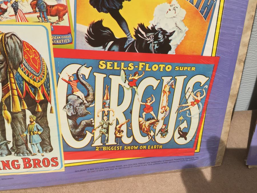 The Circus 8 Big Full-Page Posters Big Golden Picture Book Ringling Bros Barnum & Bailey New Sealed 1979 [Photo 11]