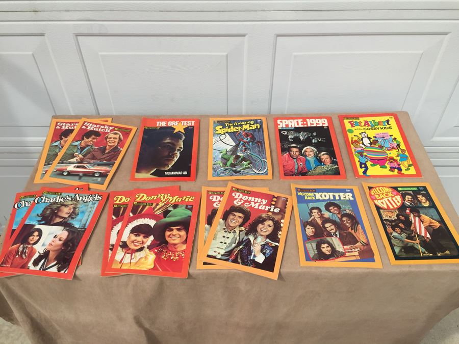 Huge Set Of Golden All Star Books 1977 The Amazing Spider-Man, Muhammad Ali, Space:1999, Fat Albert And The Cosby Kids, Welcome Back Kotter, Donny & Marie, Charlie's Angels, Starsky & Hutch [Photo 1]