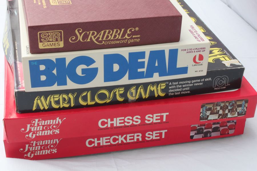 Board Game Lot Includes Avery Close Game By Mego, Scrabble, The Big Deal, Chess, Checkers [Photo 3]