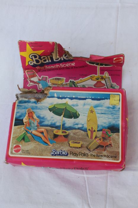 Barbie Play Paks The Beach Scene In Box Note Damage To Box Mattel 1980 [Photo 1]