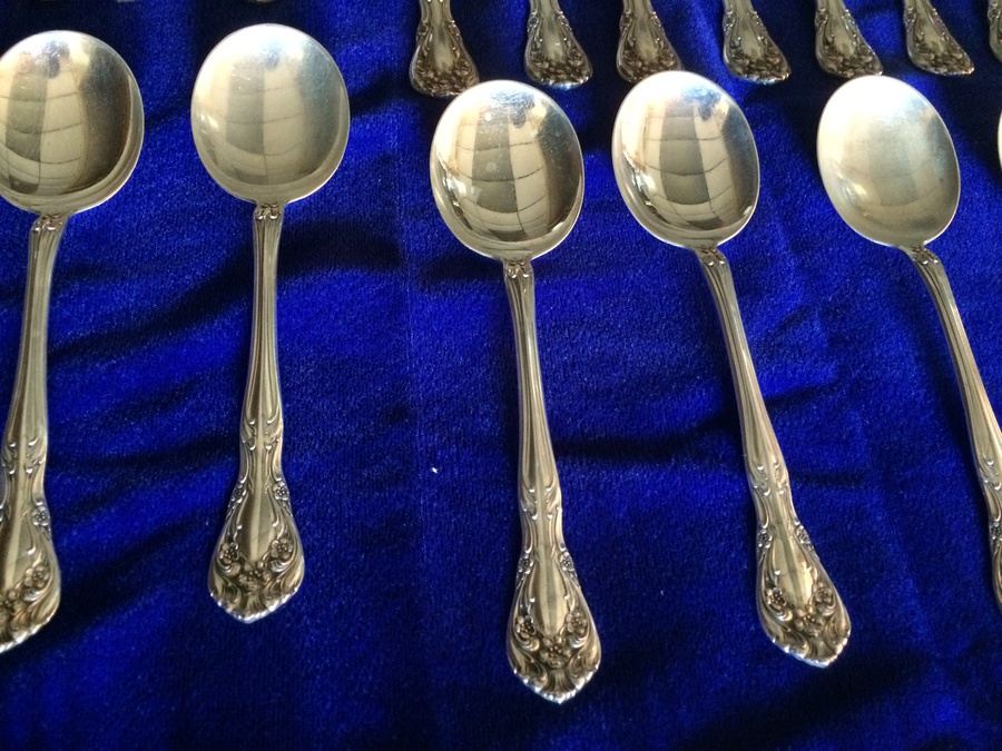 91-Piece Alvin Sterling Silver Flatware Set - STARTING BID IS 85% OF ...