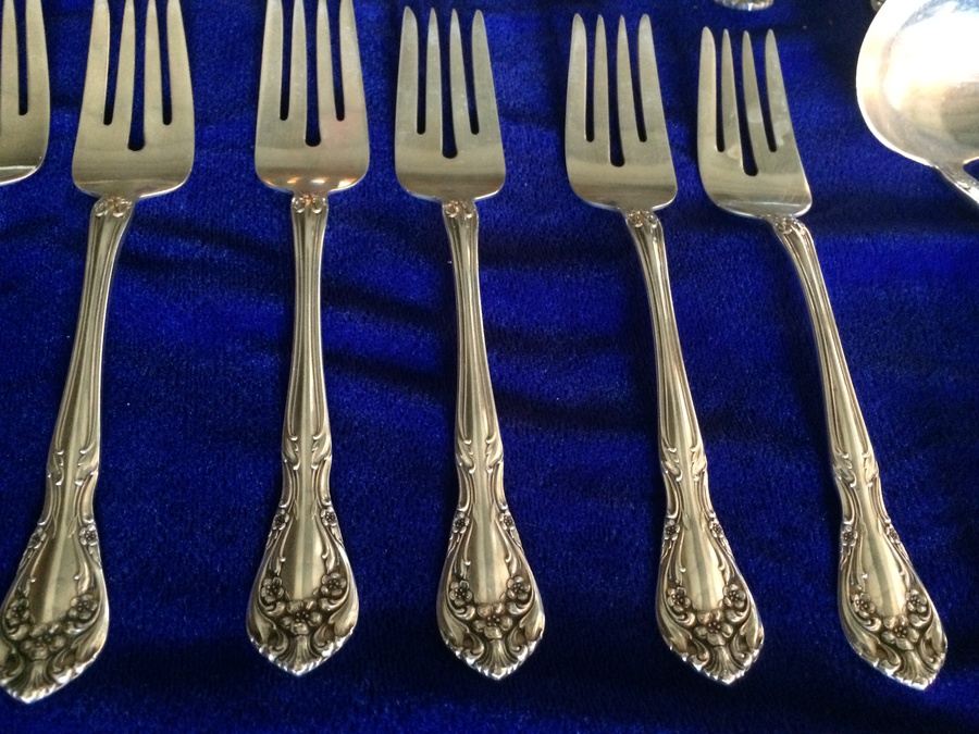 91-Piece Alvin Sterling Silver Flatware Set - STARTING BID IS 85% OF ...