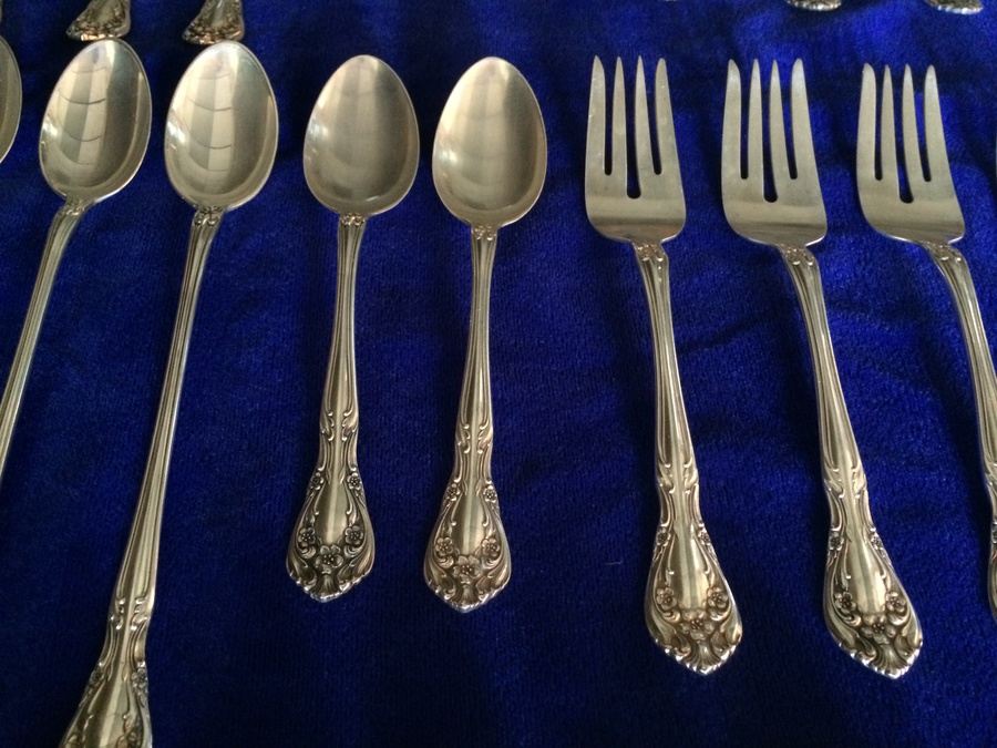 91-Piece Alvin Sterling Silver Flatware Set - STARTING BID IS 85% OF ...