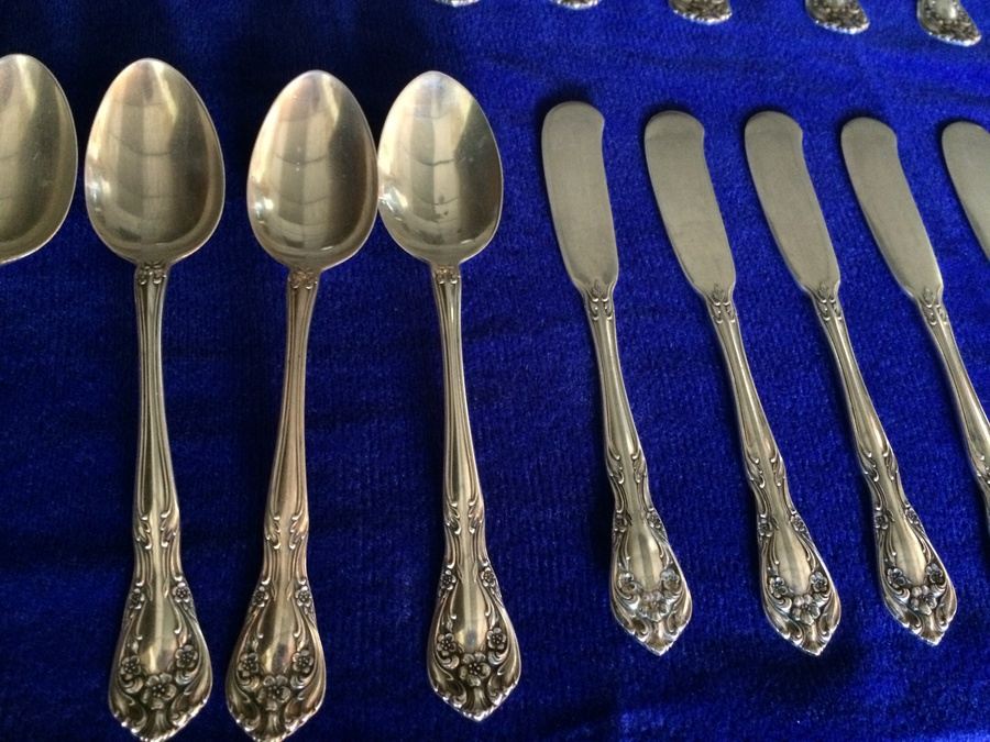 91-Piece Alvin Sterling Silver Flatware Set - STARTING BID IS 85% OF ...