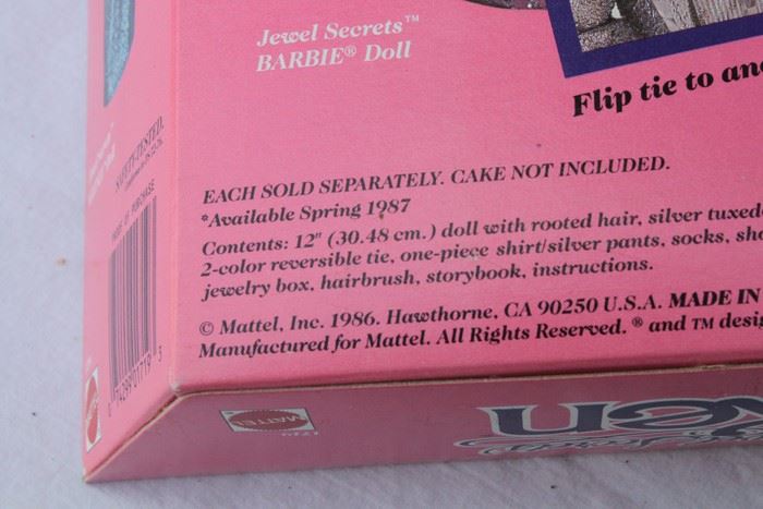 Jewel Secrets Ken Mattel New In Box 1987 [Photo 3]