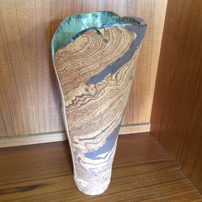 Art Pottery Vase Artist Signed T. Tamil?? Tauiz??