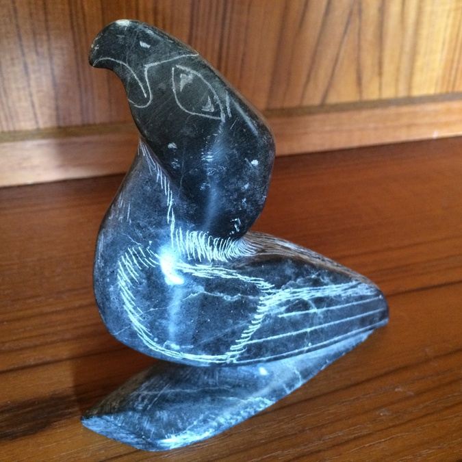 Canada Eskimo Art Esquimau Bird Stone Carving [Photo 2]