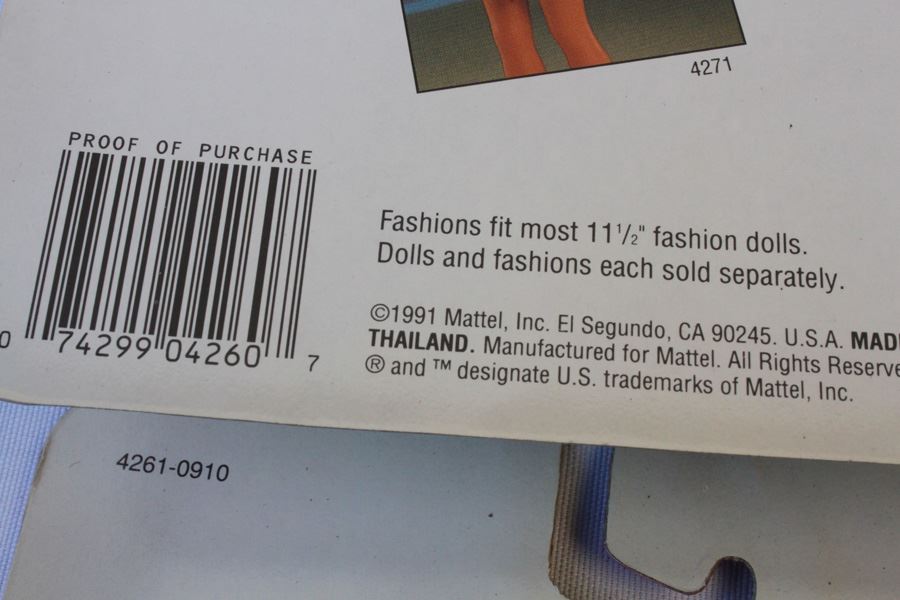 My First Barbie Outfits Clothing Mattel New On Card 1991 [Photo 8]