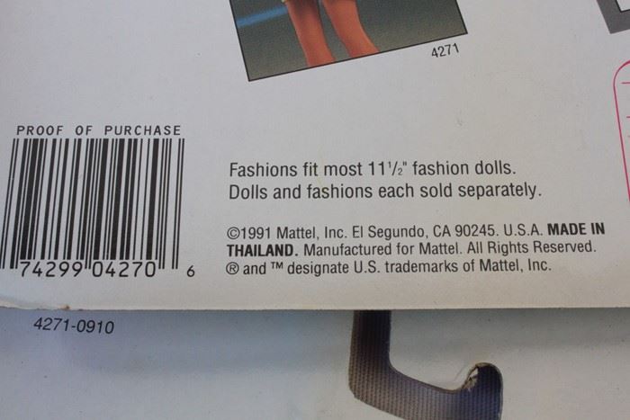 My First Barbie Outfits Clothing Mattel New On Card 1991 [Photo 7]