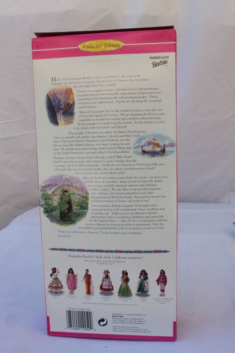 Norwegian Barbie Collector Edition Mattel New In Box 1995 [Photo 3]