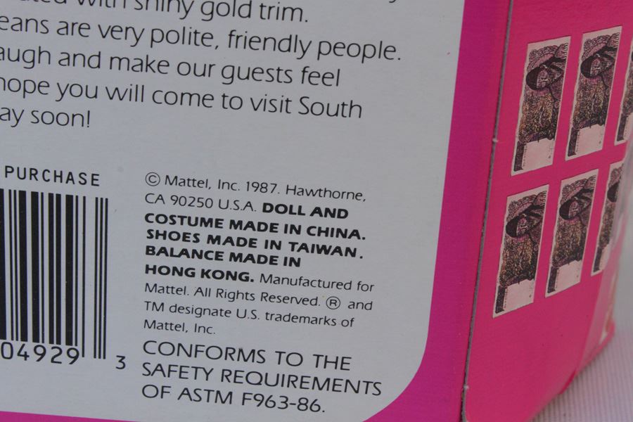 Korean Barbie Mattel New In Box 1987 [Photo 5]