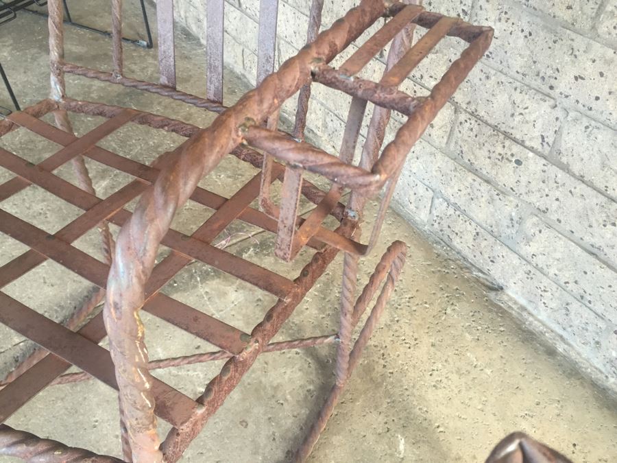Wrought Iron Rocking Chairs With Built-In Cup Holders [Photo 6]